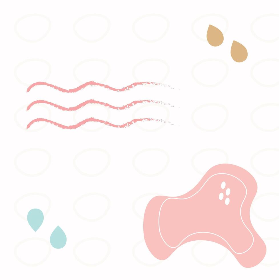 Cute doodle shape element background template vector