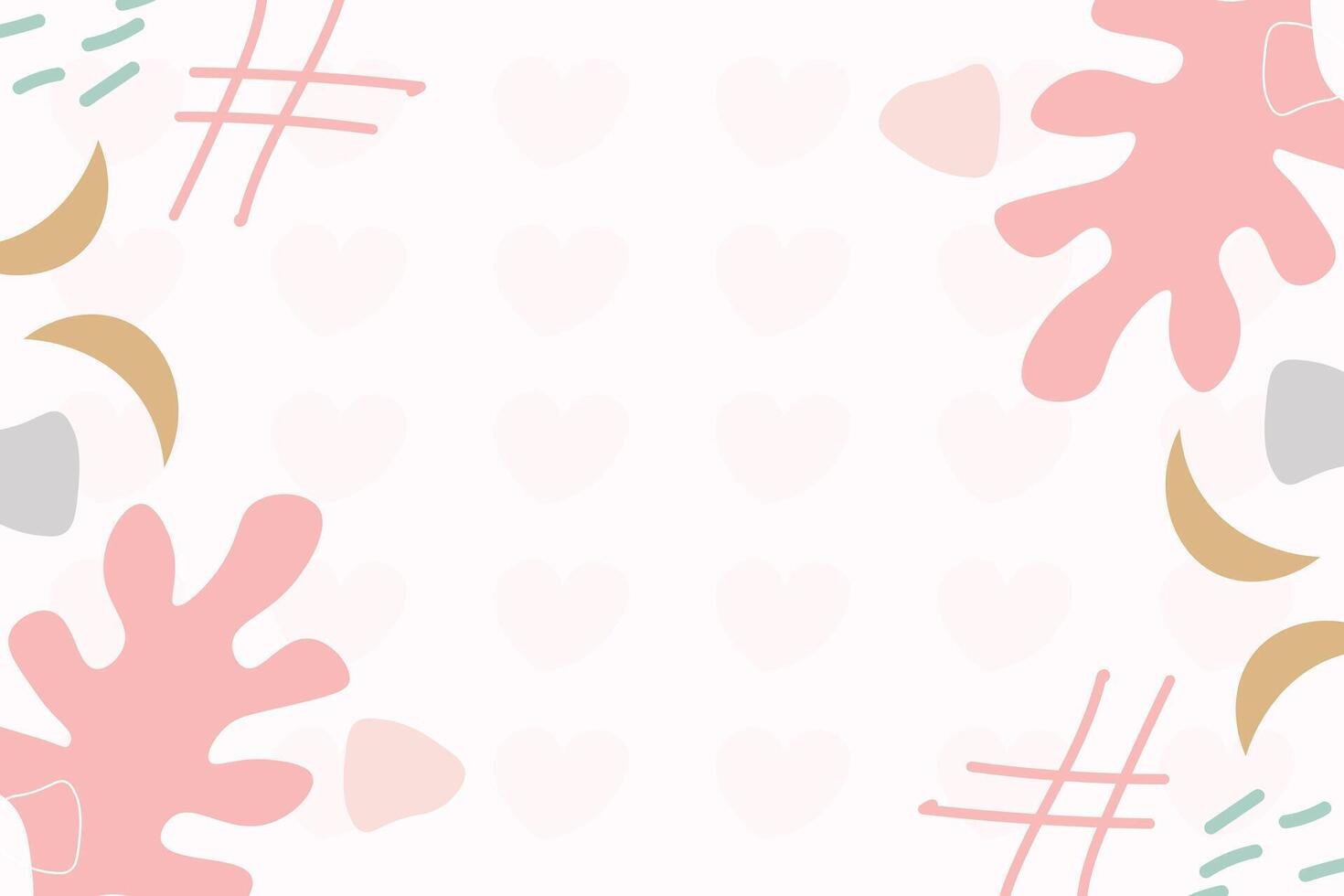 Cute doodle shape element background template vector