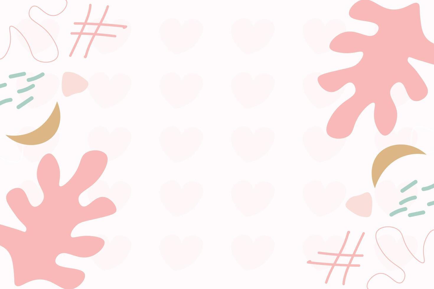 Cute doodle shape element background template vector