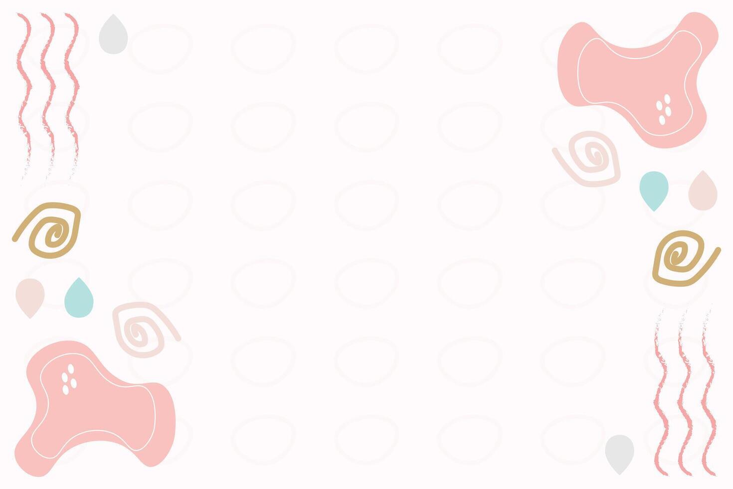 Cute doodle shape element background template vector