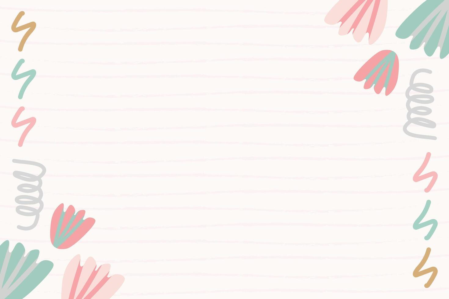 Cute doodle shape element background template vector
