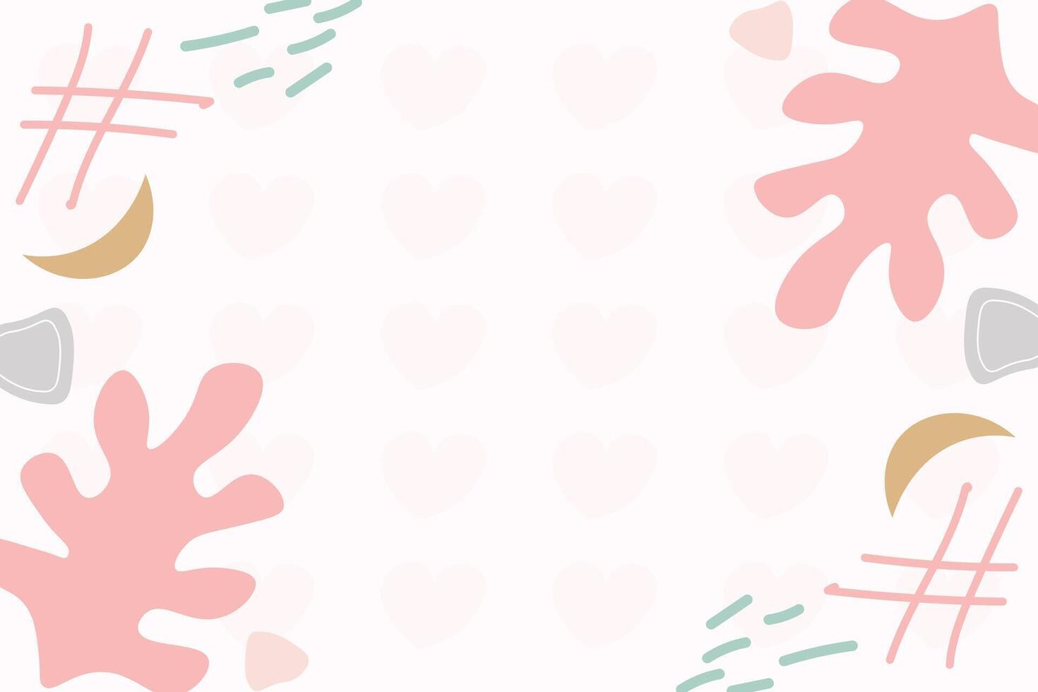 Cute doodle shape element background template vector