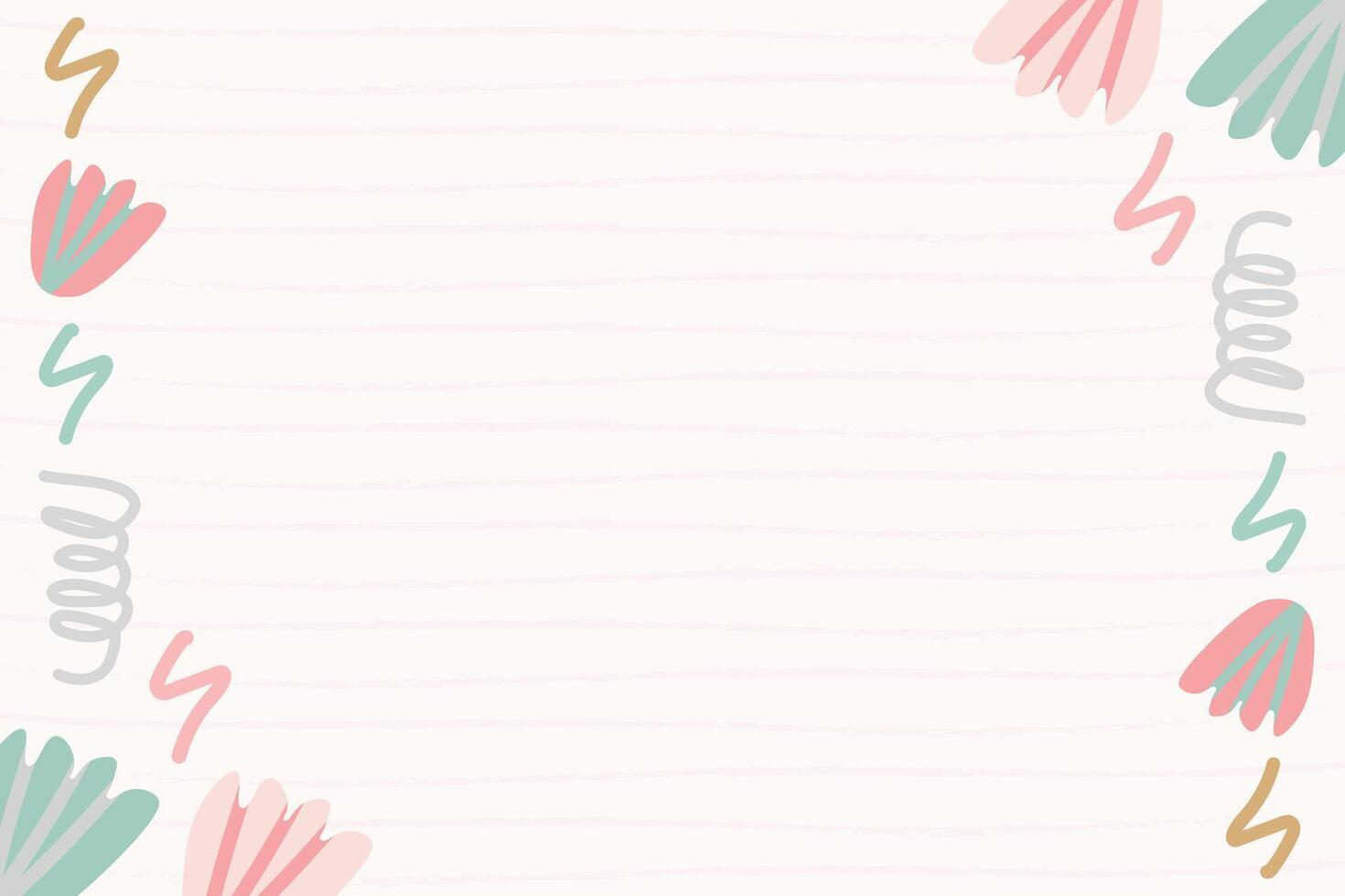 Cute doodle shape element background template vector