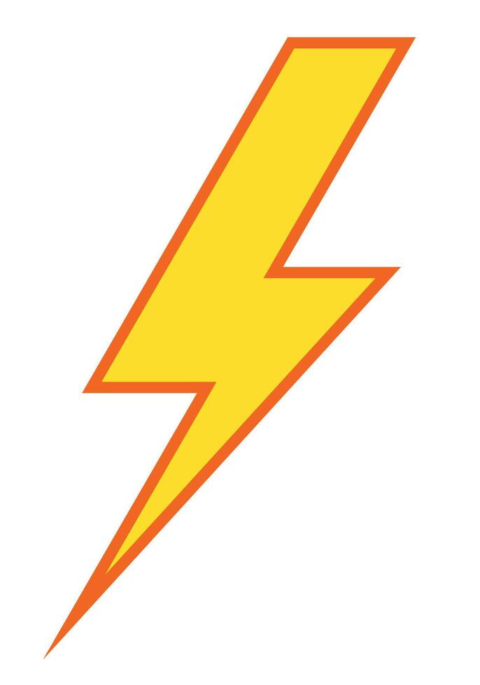 lightning symbol - color simple silhouette of flash, illustration isolated on white background vector