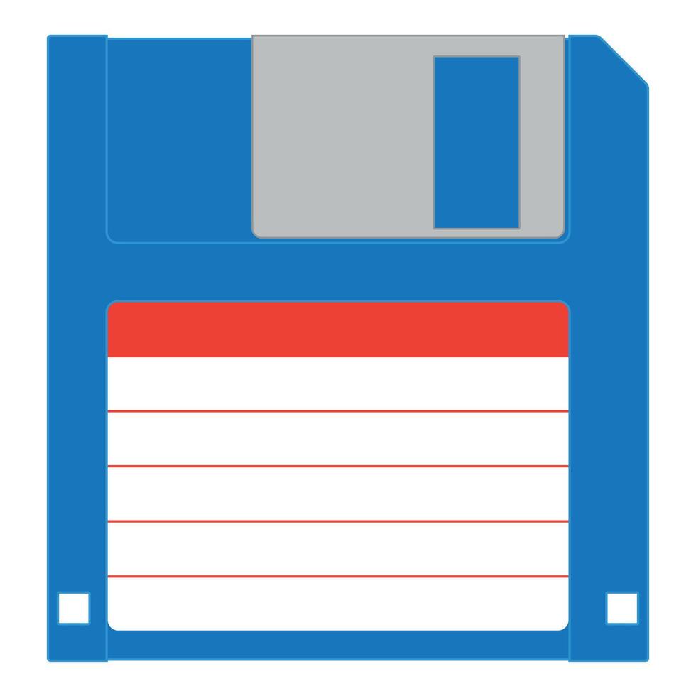 Floppy disk - color illustration of floppy diskette, isolated on white background vector