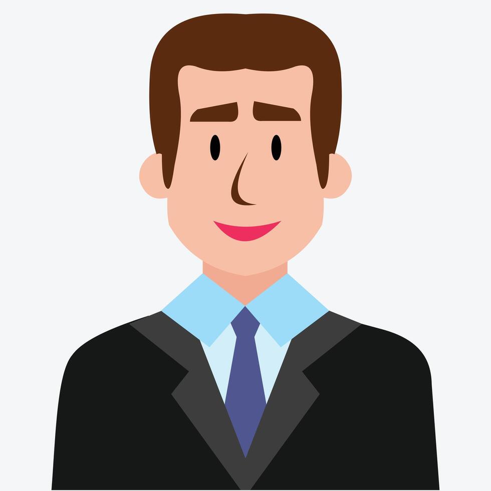 design illustration of a man with neat hair, wearing neat formal clothes with a beaming smile expression vector