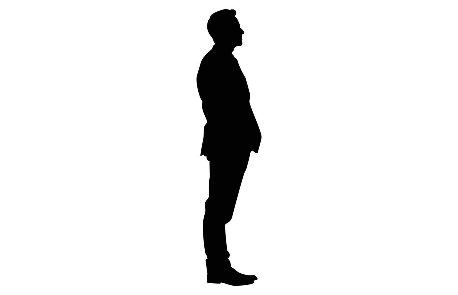 Businessman in Suit Silhouette isolated on white background, Silhouette of a Man in a Classic Suit, Stylish Man vector