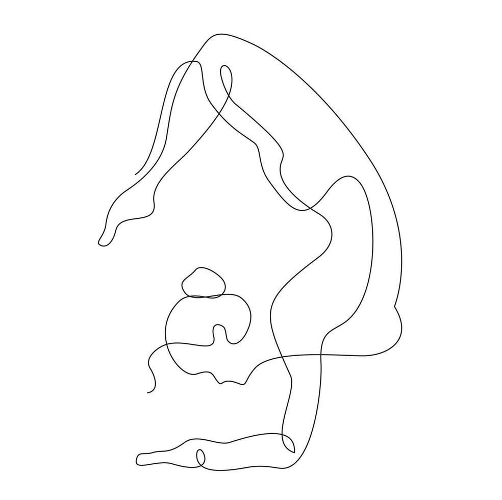 Yoga. Girl's pose. Relaxation. Peace. Harmony. Health. Sport vector