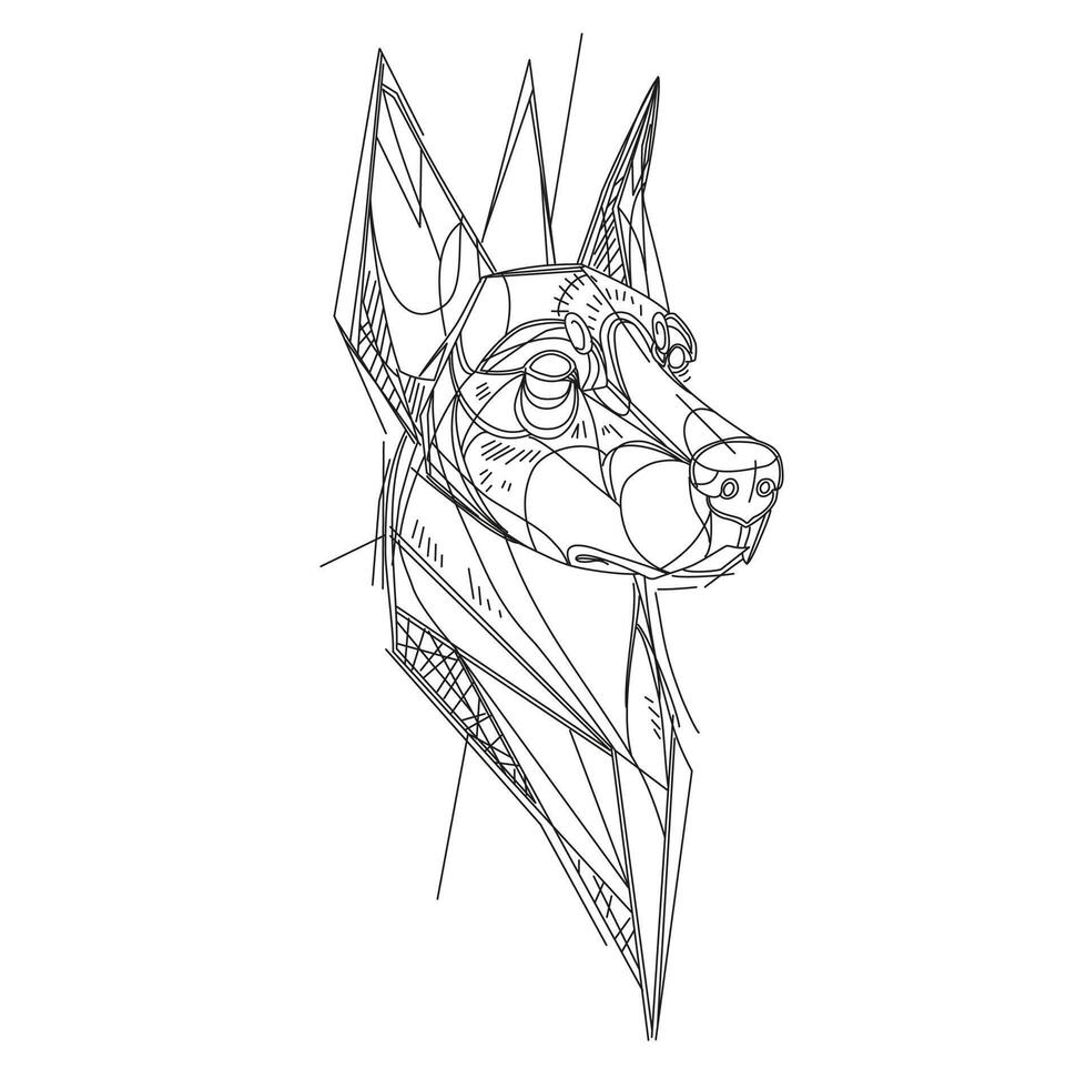 Dog. Line drawing. Stylish print. Animals. vector