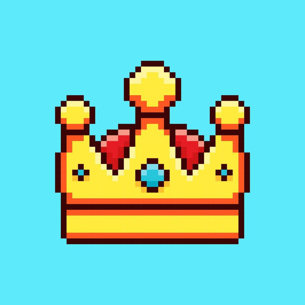 Pixel art style crown design vector