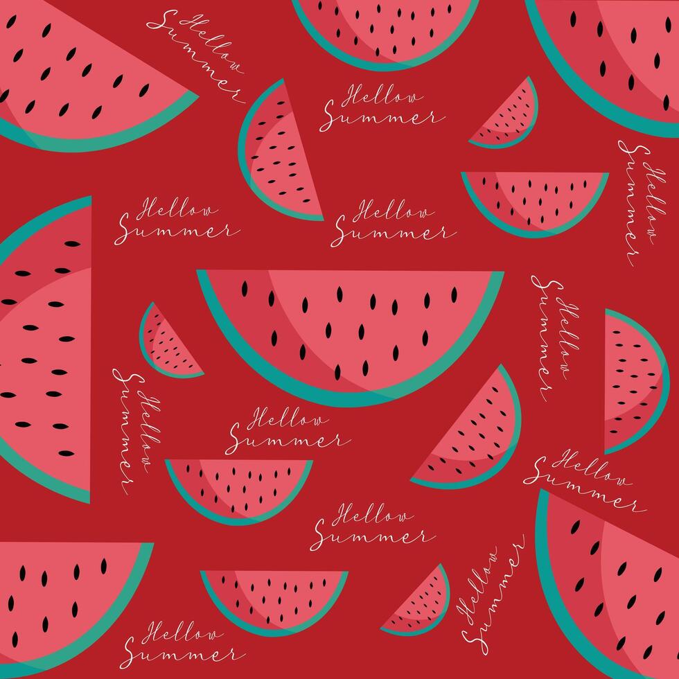 Pattern watermelon background vector