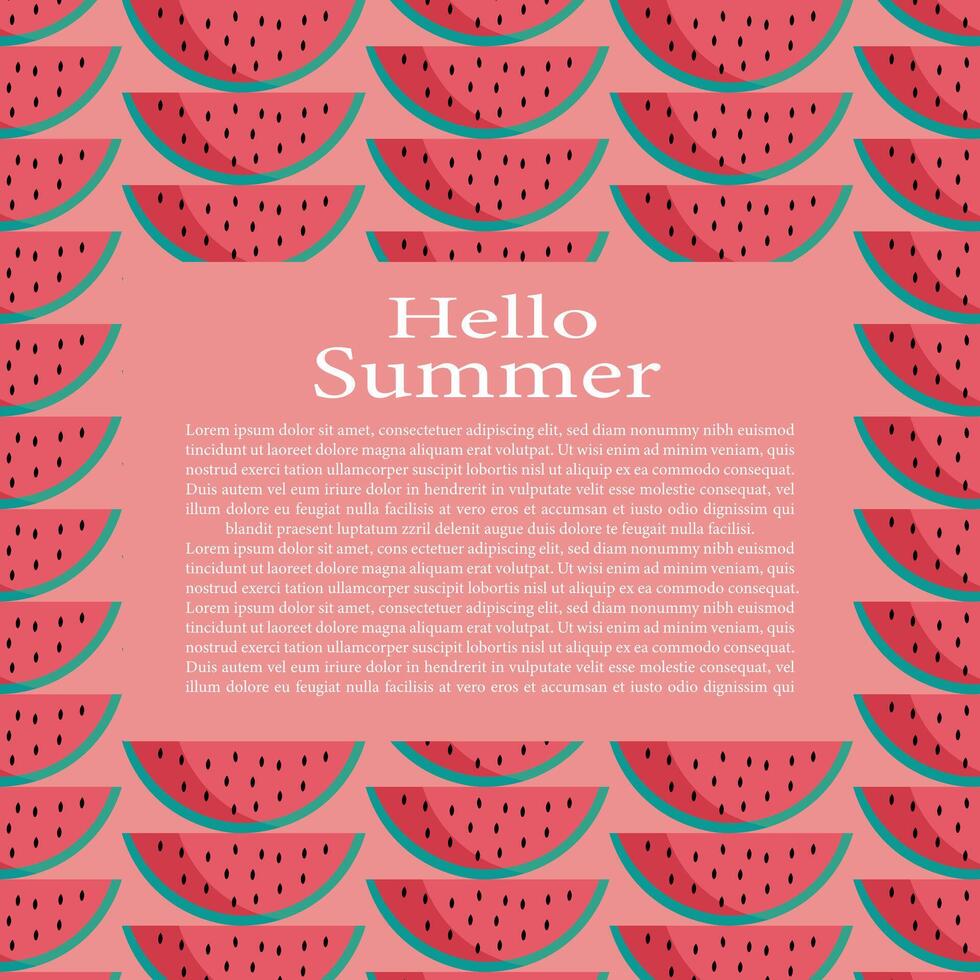 Summer watermelon banner vector
