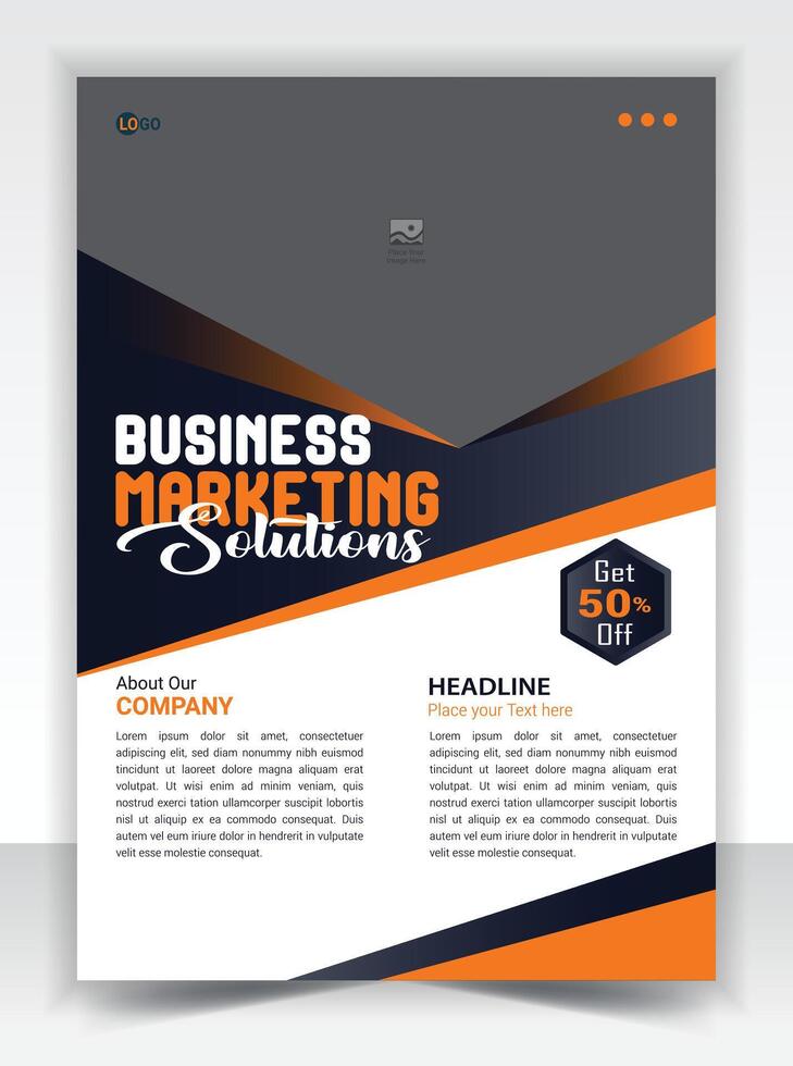 marketing solution flyer template design vector