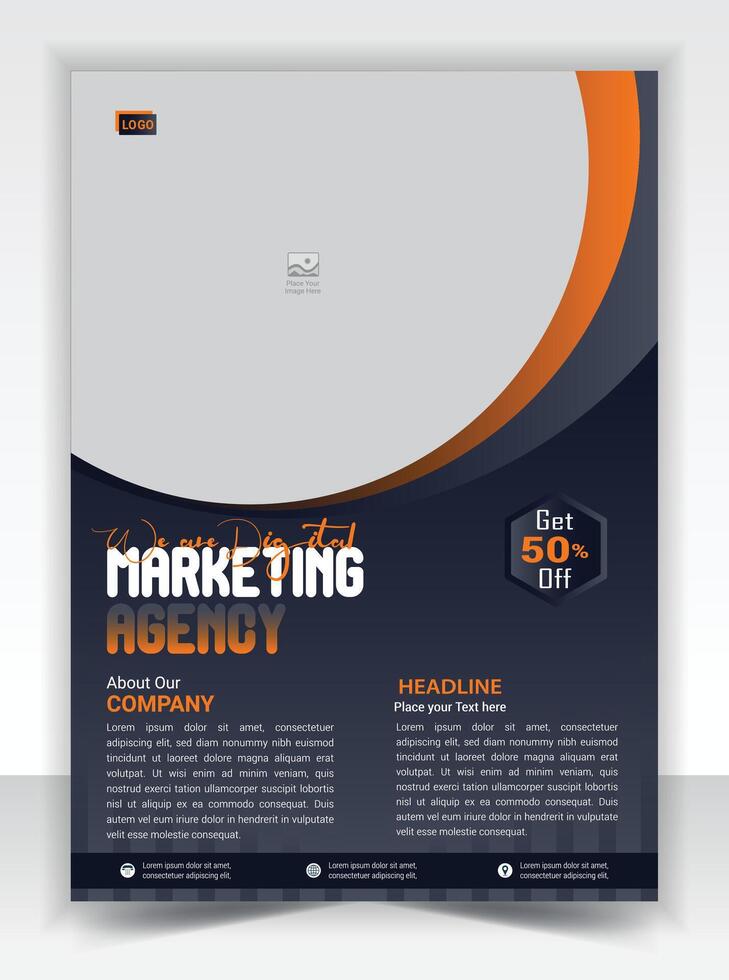 Corporate business solution flyer template design vector