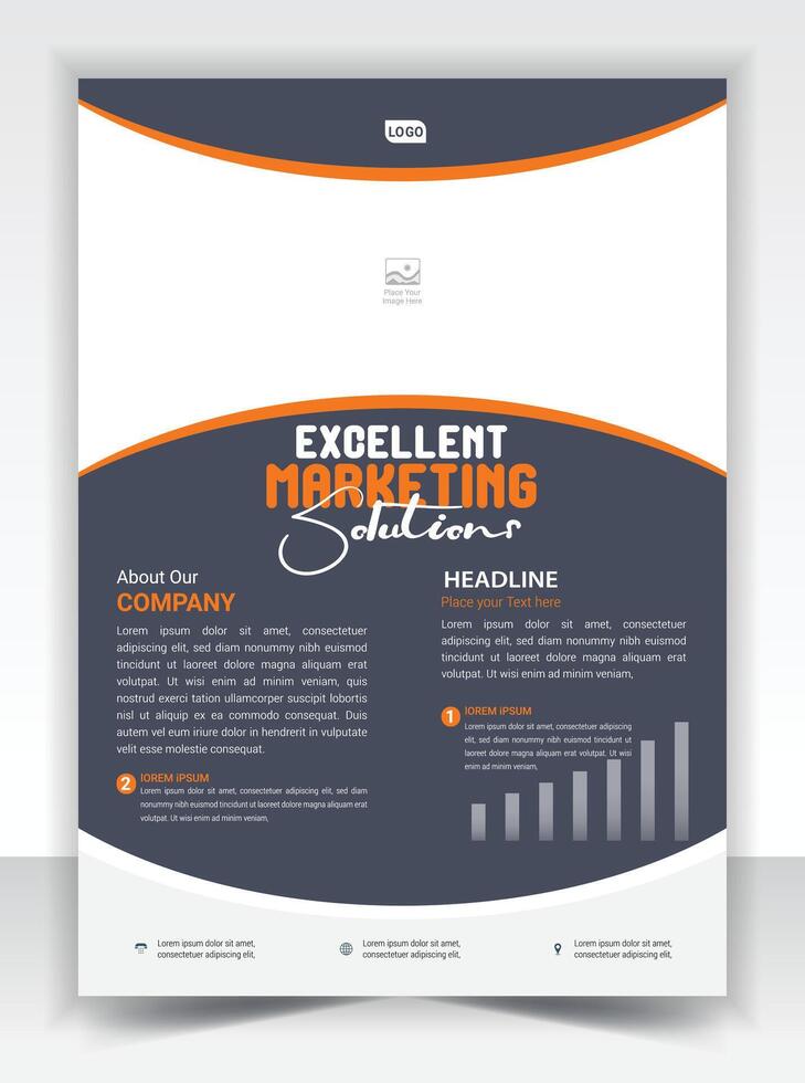 Corporate business solution flyer template design vector