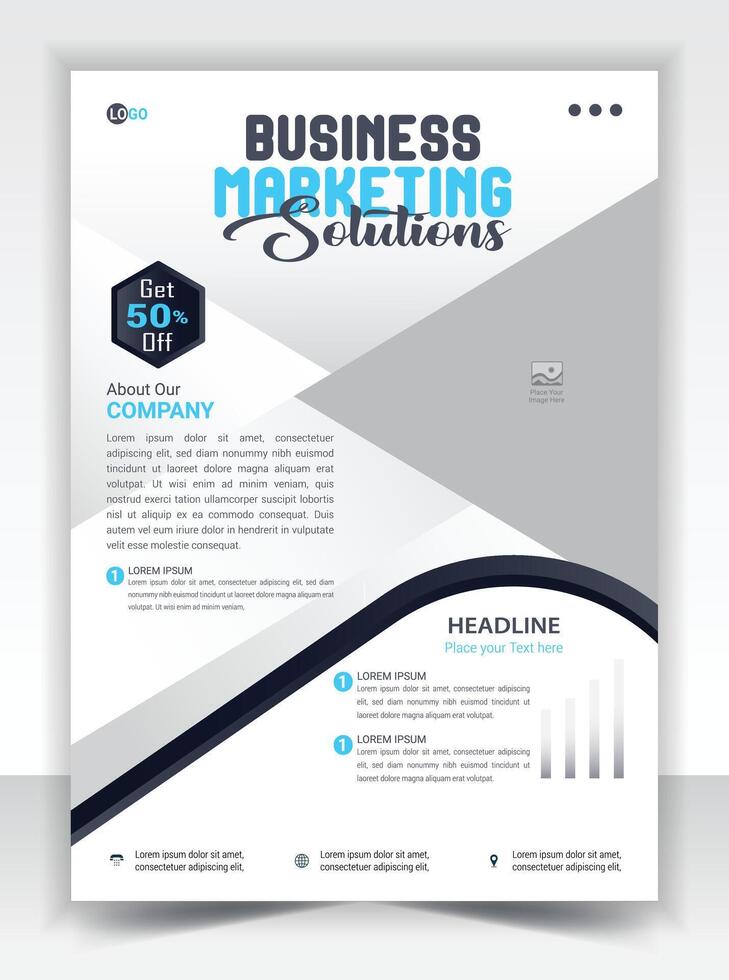 marketing solution flyer template design vector