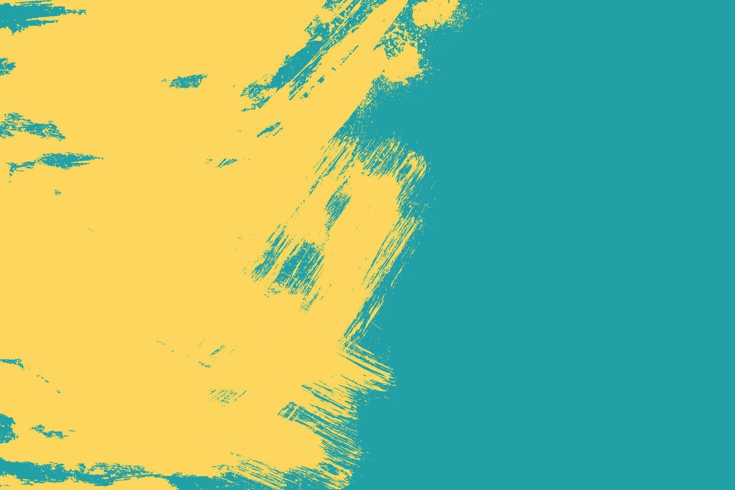 Grunge texture background. Abstract yellow brush stroke texture on blue background. vector