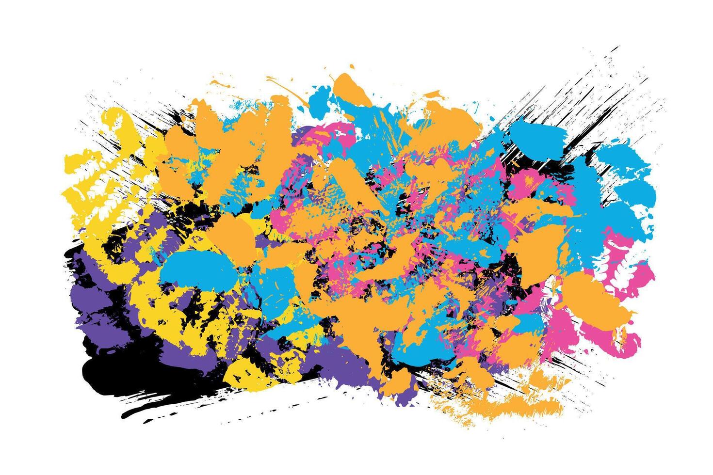 Colorful abstract grunge artistic brush stroke banner. Brush stroke texture explosion vector