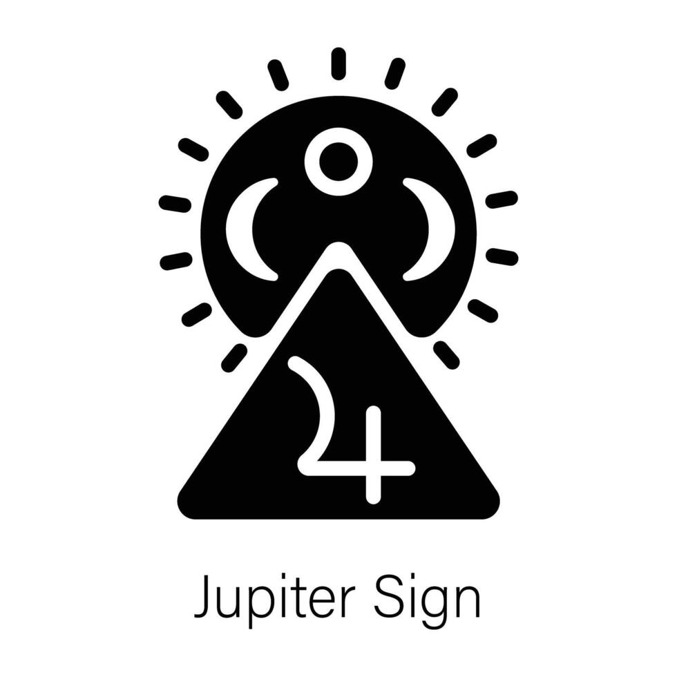 A well-designed glyph icon of jupiter sign vector