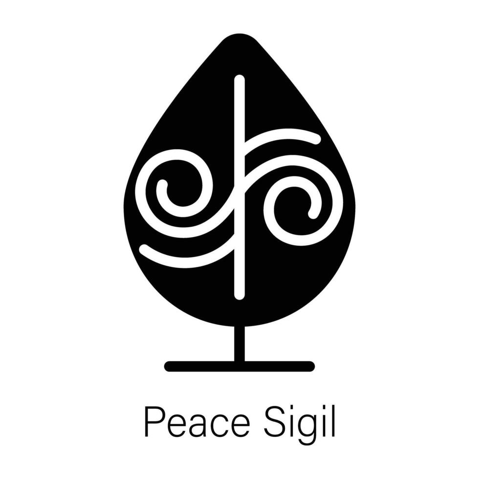 Easy to edit glyph icon of peace sigil vector