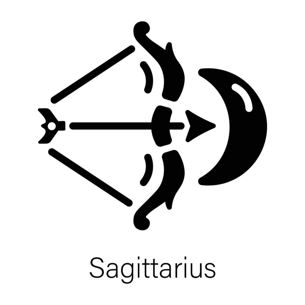 Customizable glyph icon of sagittarius sign vector