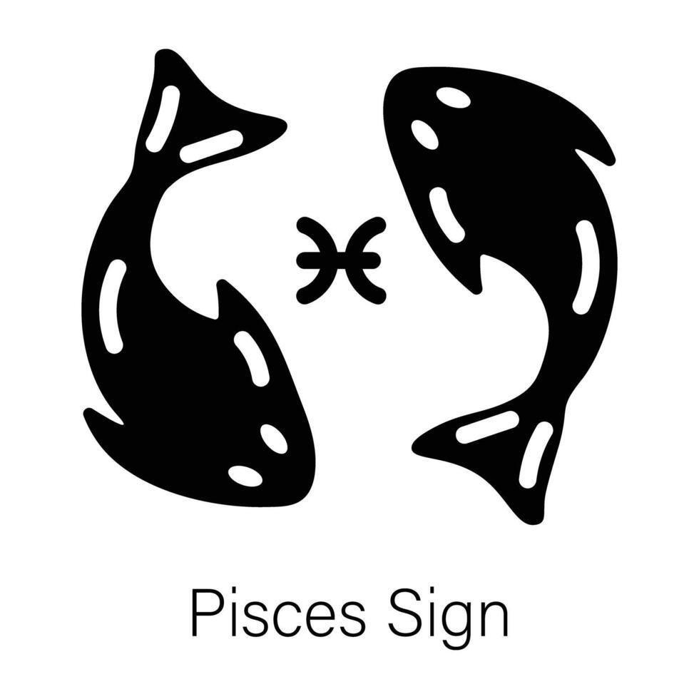 Download this glyph icon of pisces sign vector