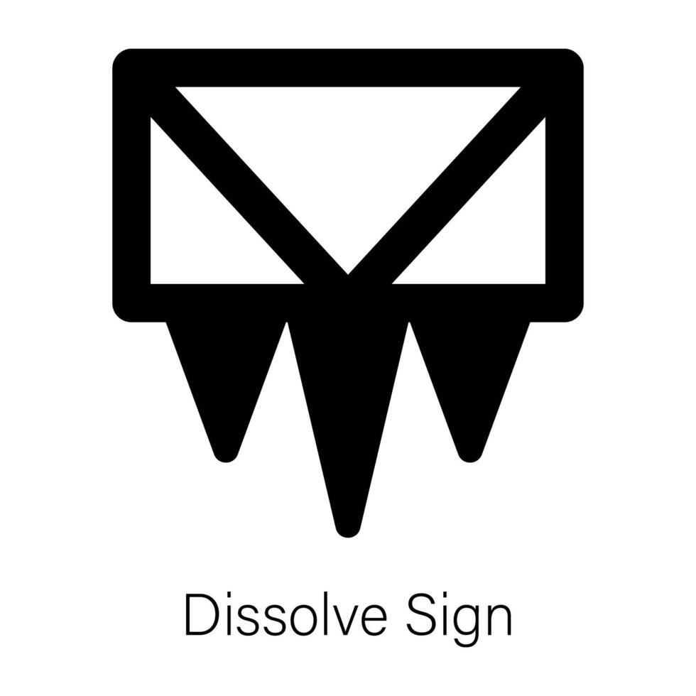 Latest solid icon of dissolve sign vector