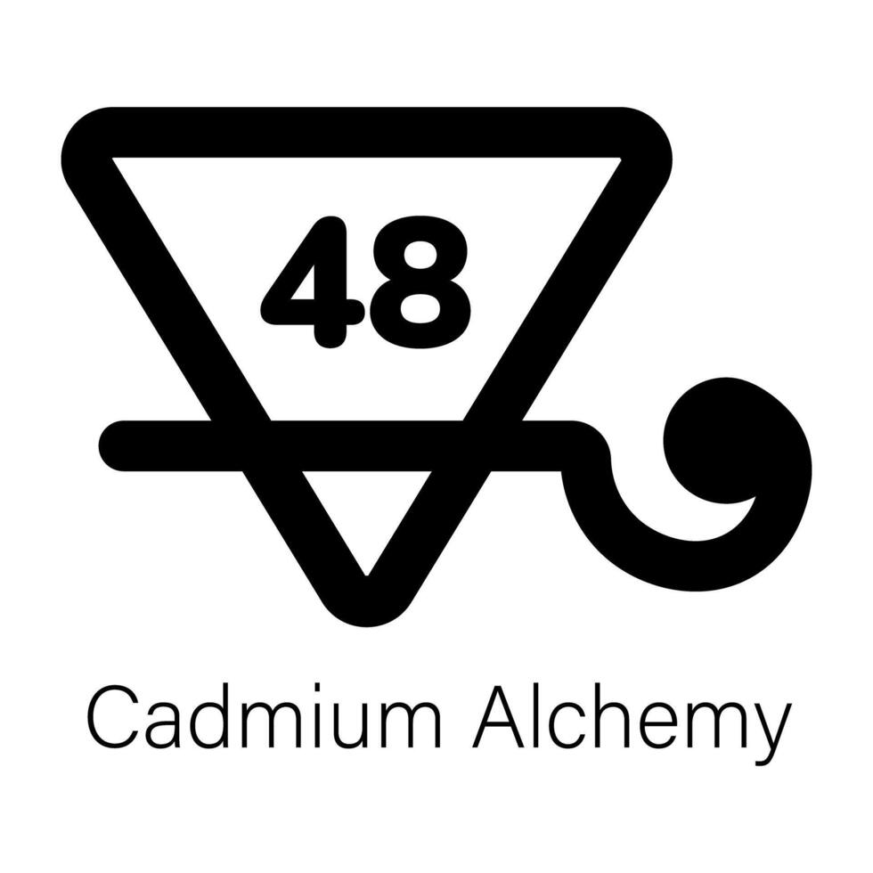 A filled style icon of cadmium alchemy vector