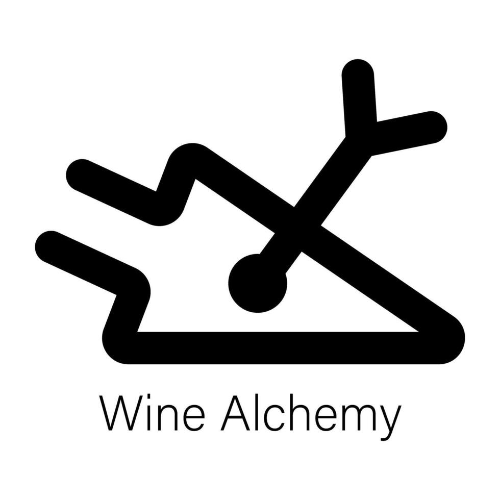 Ready to use solid icon of wine alchemy vector