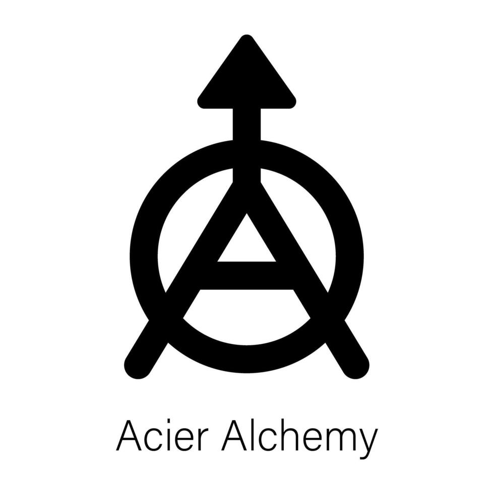 A solid style icon of acier alchemy vector