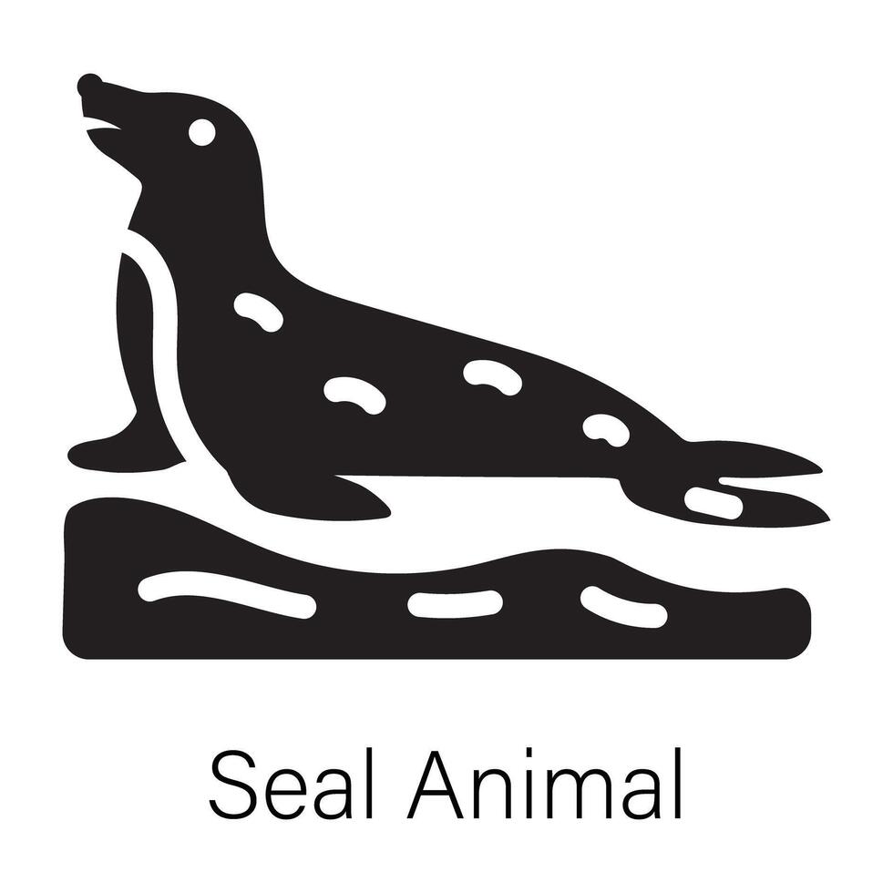 Ready to use glyph icon of seal animal vector