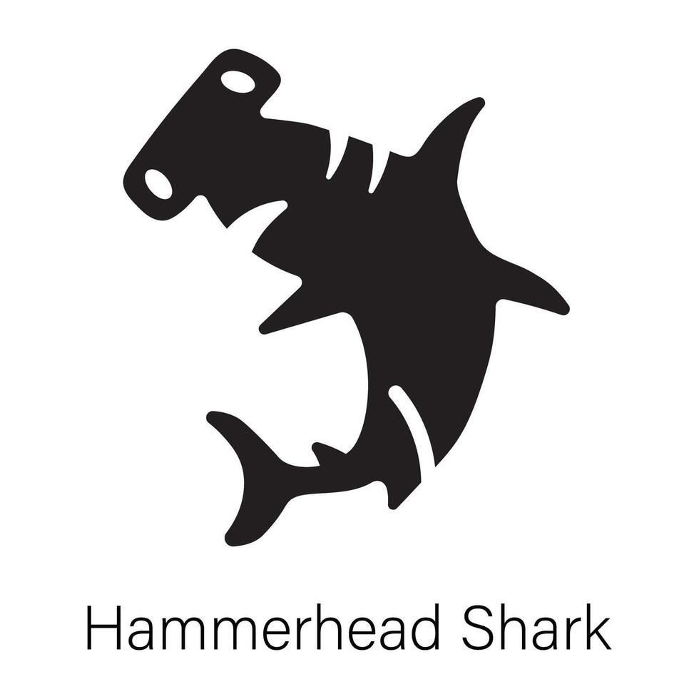 Latest glyph icon of a hammerhead shark vector