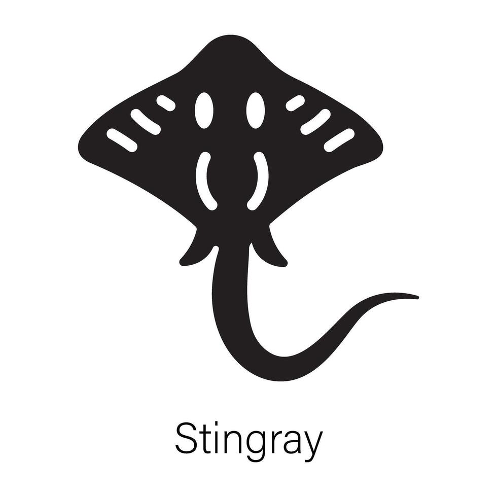 Here a glyph icon of a stingray vector