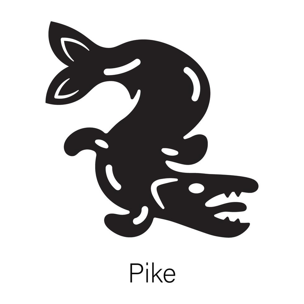Grab this glyph style icon of a pike vector