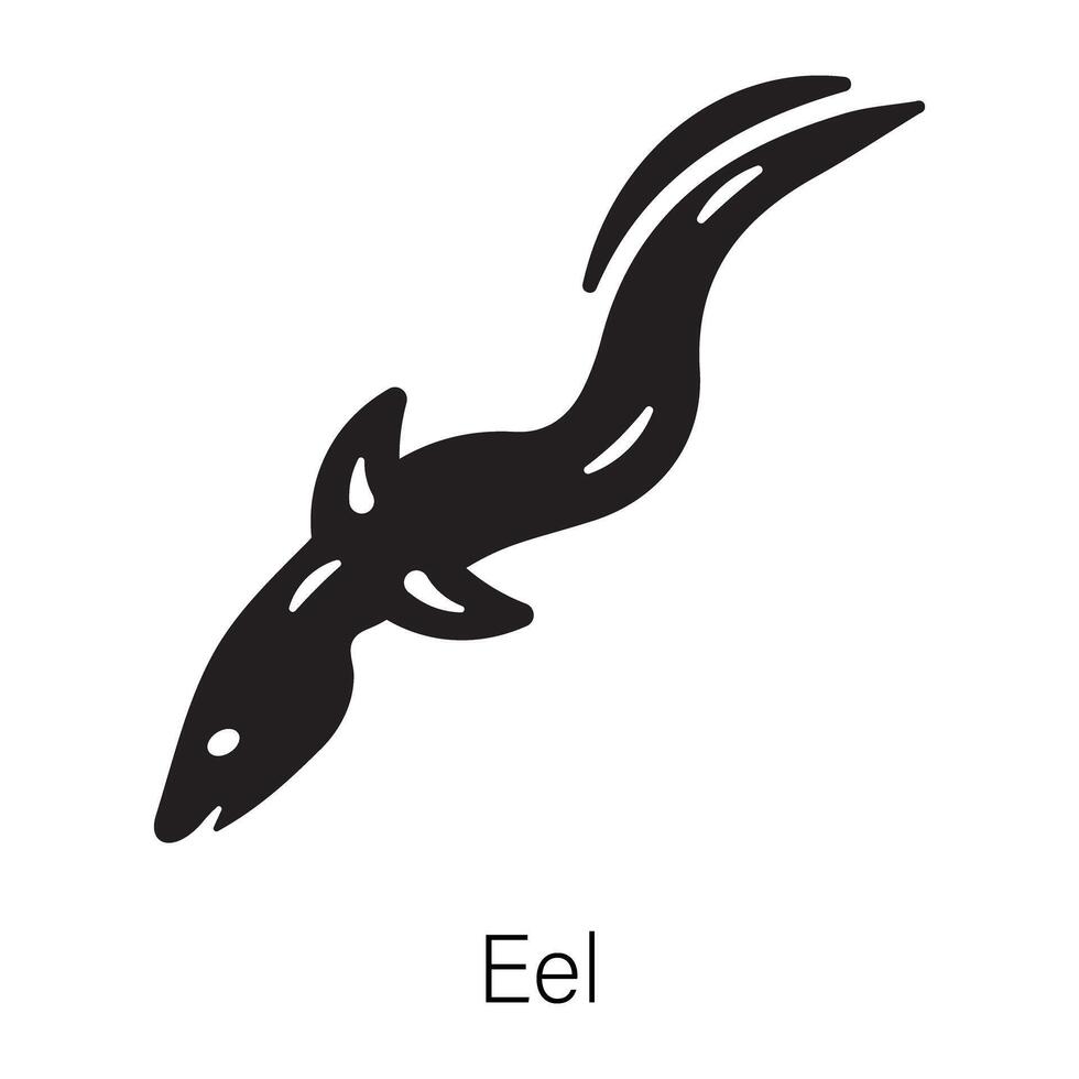 Check out this glyph icon of an eel vector