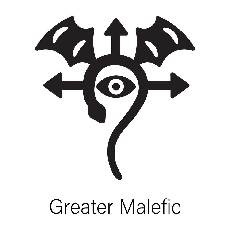 Easy to edit solid icon of greater malefic vector