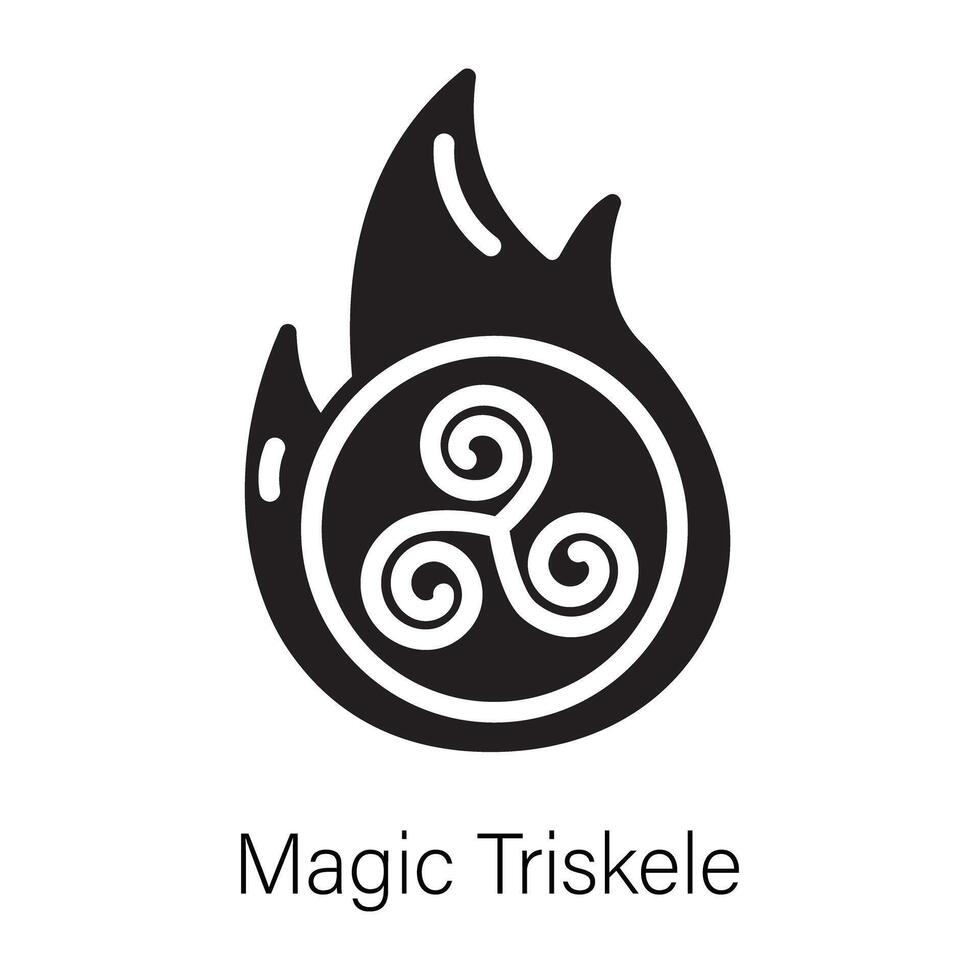 Latest solid icon of magic triskele vector