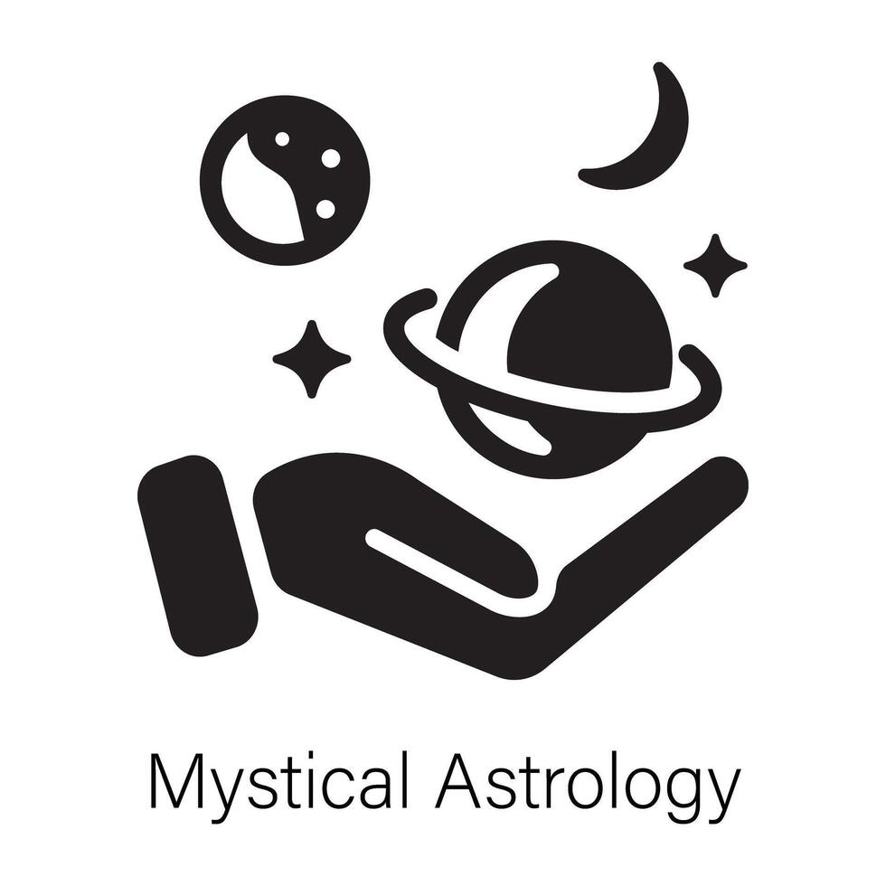 Mystical astrology icon in solid style vector