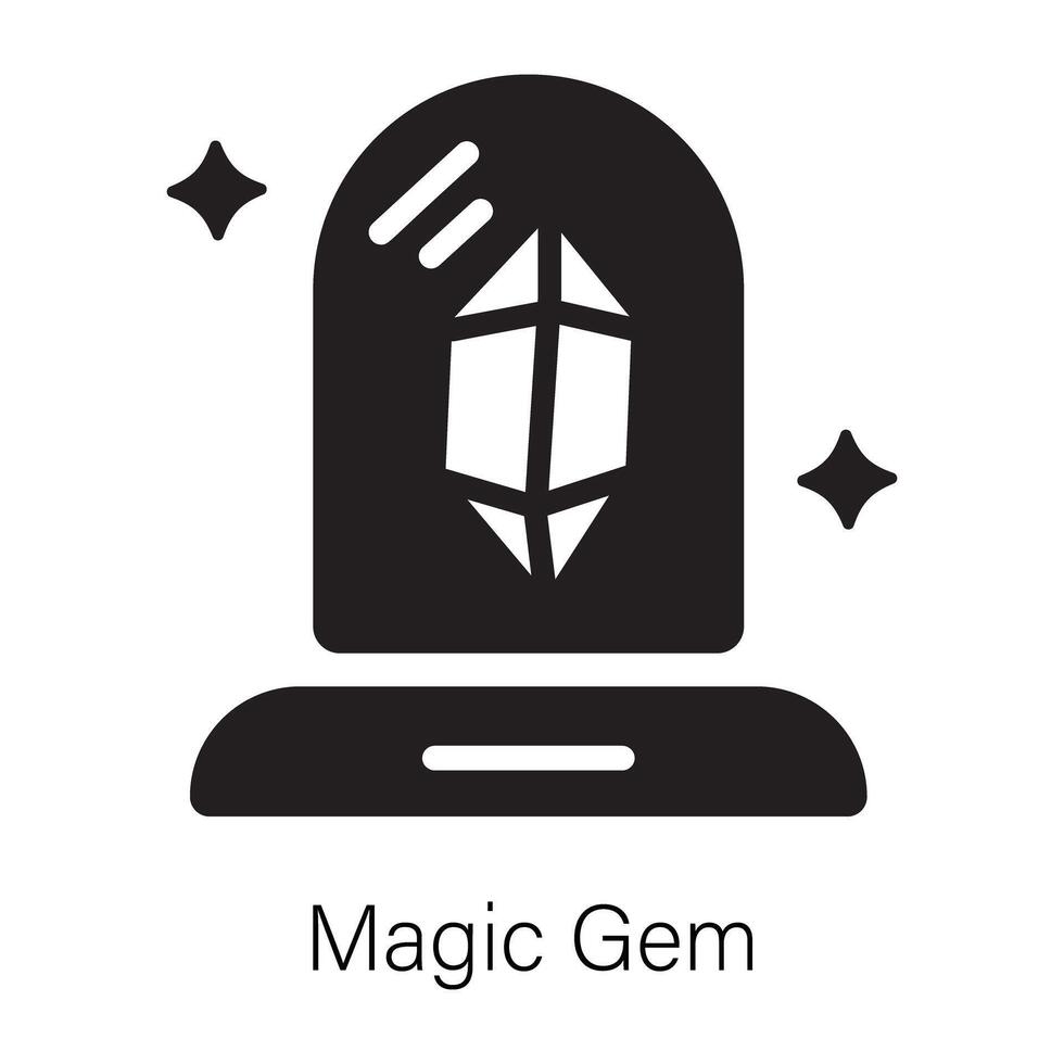 Get your hands on magic gem solid icon vector