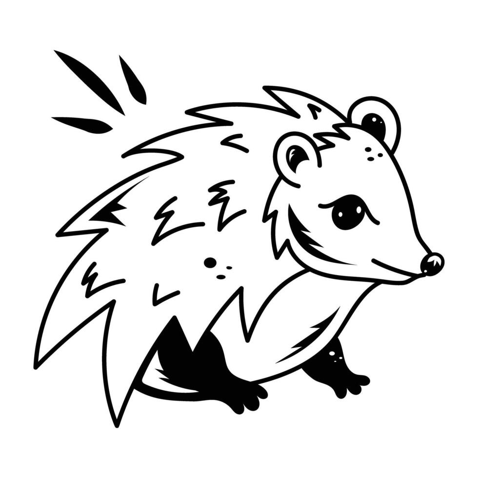Grab this doodle icon of a cute hedgehog vector