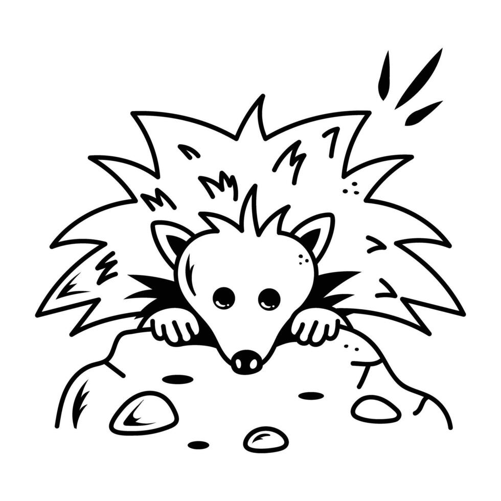 Heres a doodle icon of a porcupine vector