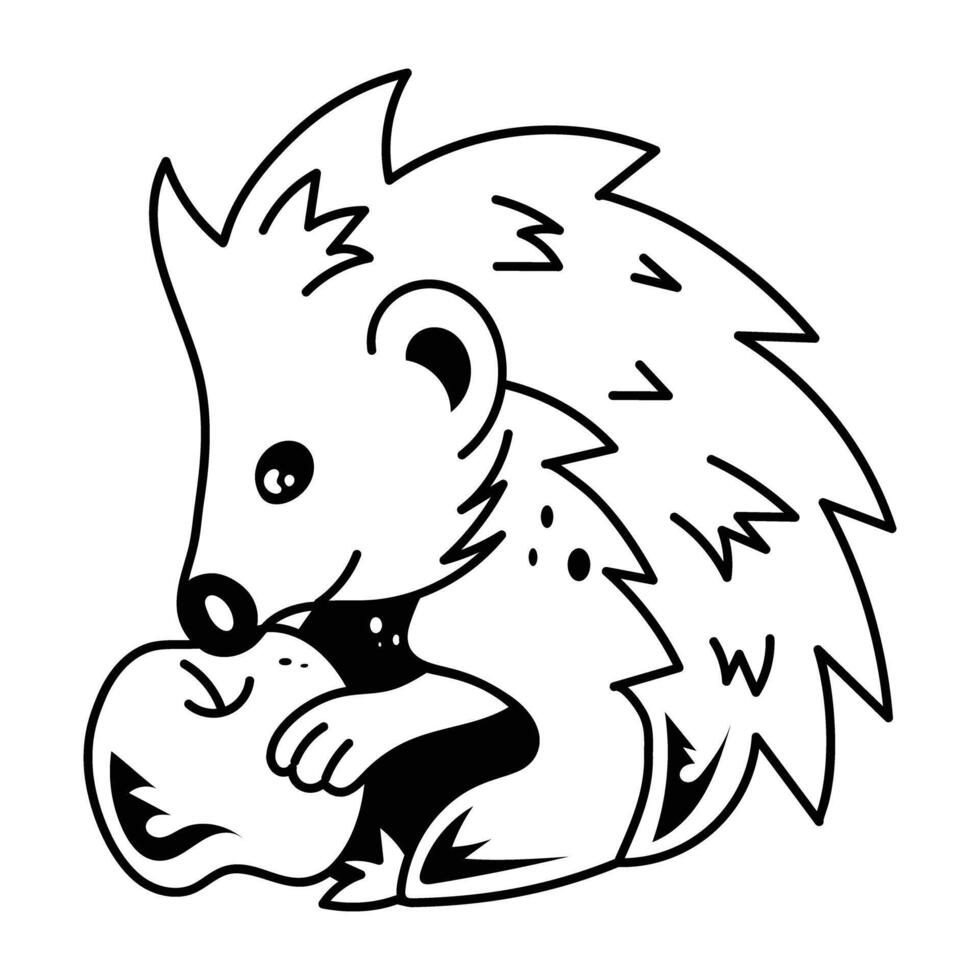 Heres a doodle icon of a porcupine vector