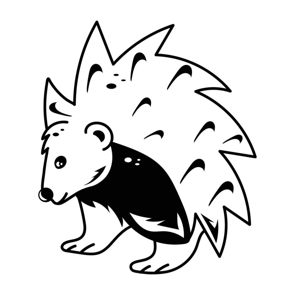 Get this doodle icon of porcupine animal vector