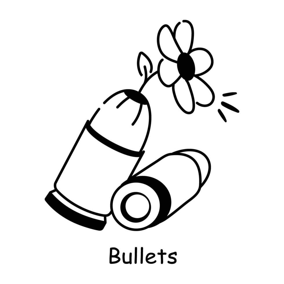 A hand drawn icon of combat knife vector