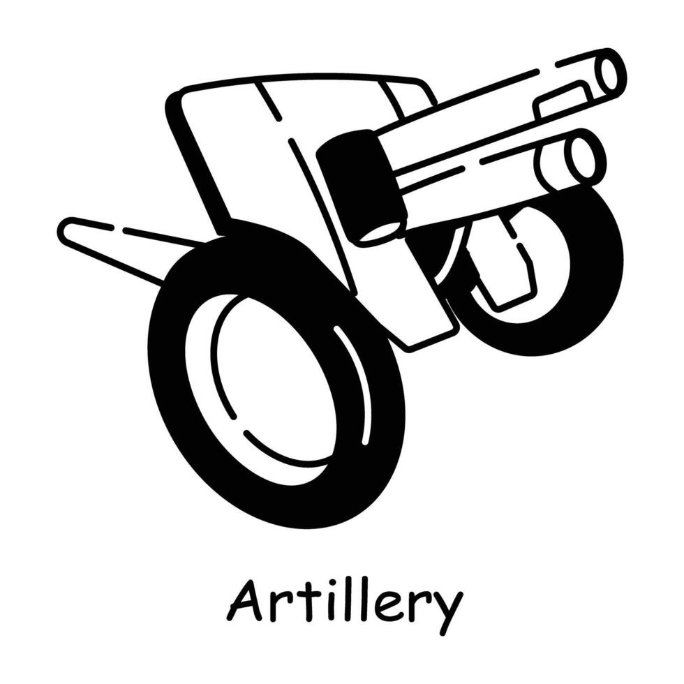A hand drawn icon of combat knife vector