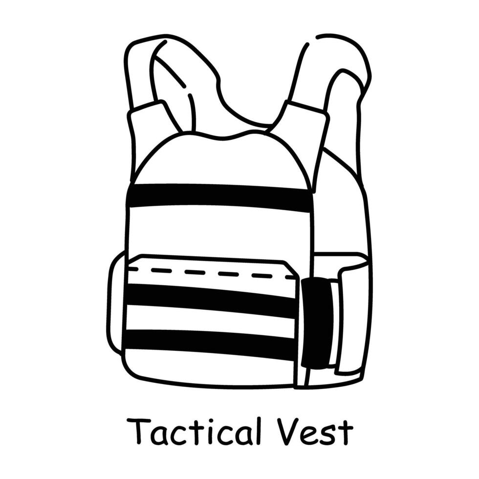 Ready to use doodle icon of tactical vest vector