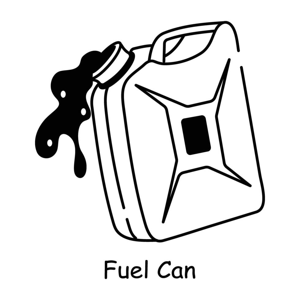 Ready to use doodle icon of fuel can vector