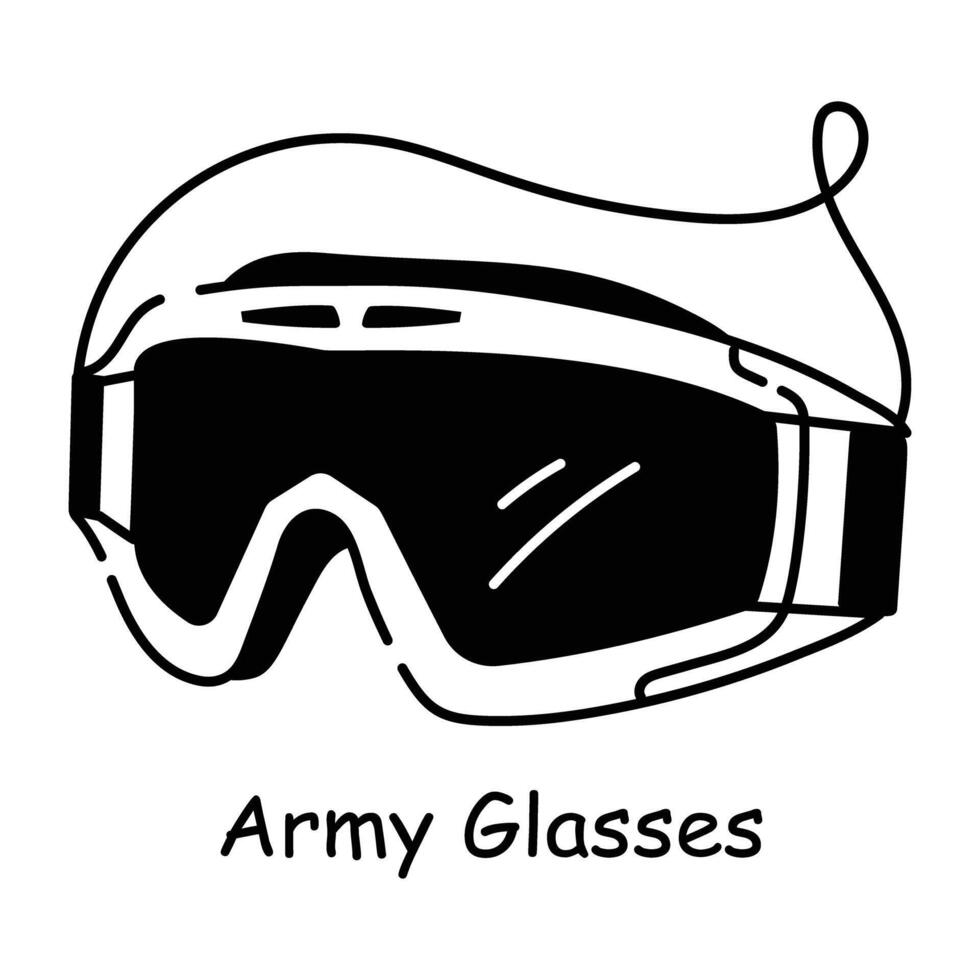 A hand drawn icon of army glasses vector