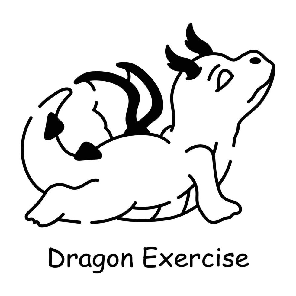 Grab this doodle icon of baby dragon vector