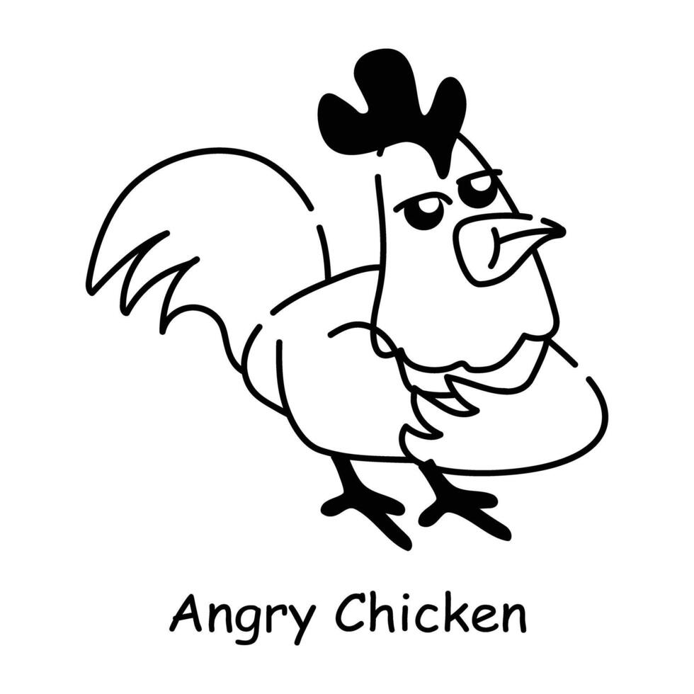 Heres a doodle icon of a rooster vector